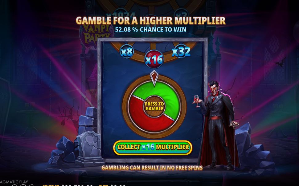 Free Spins counter with the starting multiplier in view