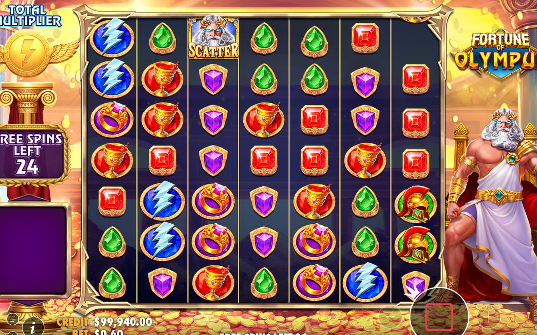 Free spins screen after a retrigger