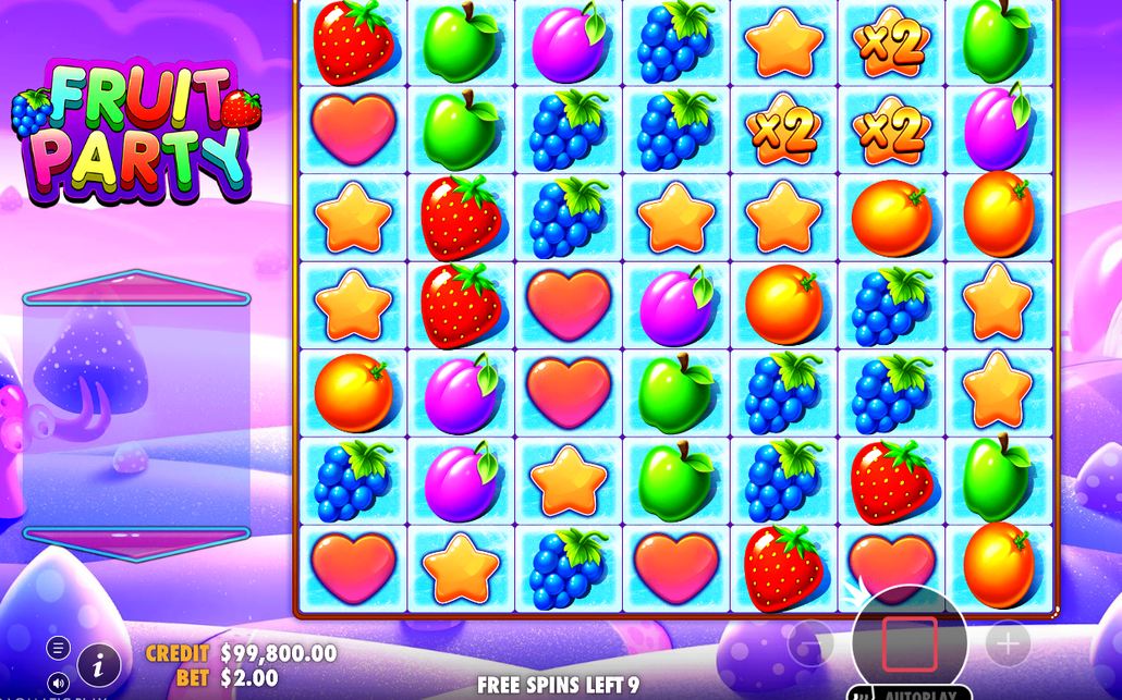 Free Spins start on the night-time candy-land background