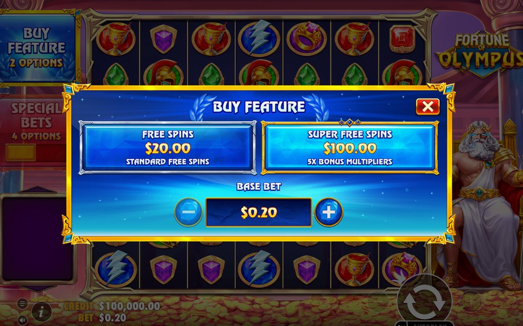 Bonus screen with Gem and Helmet symbols